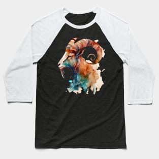 Zodiac Sign CAPRICORN - Watercolour Illustration of Capricorn Baseball T-Shirt